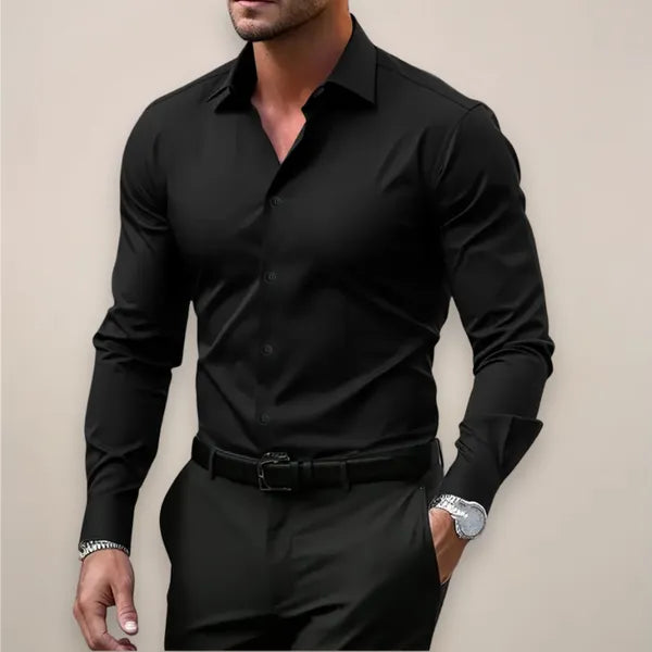 Men's Essential Long Sleeve Shirt – Lennart - Black
