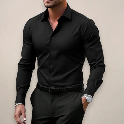Men's Essential Long Sleeve Shirt – Lennart - Black