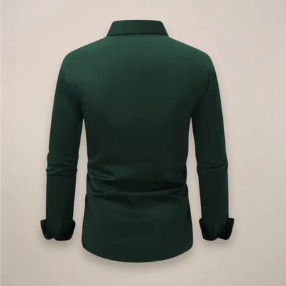 Men's Essential Long Sleeve Shirt – Lennart - Dark Green 2