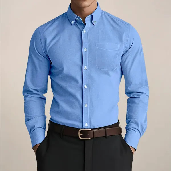 Men's Relaxed Long Sleeve Shirt – Leos - Blue