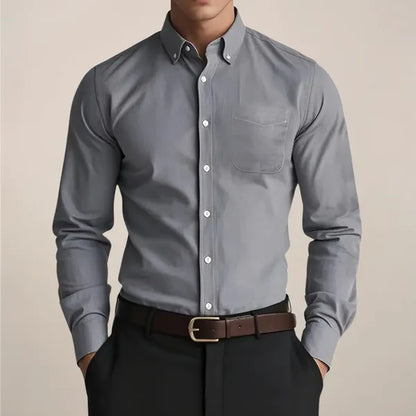 Men's Relaxed Long Sleeve Shirt – Leos - Gray
