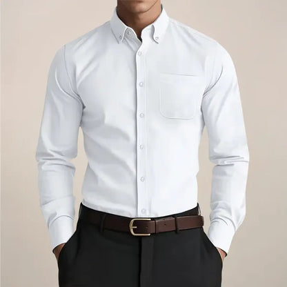 Men's Relaxed Long Sleeve Shirt – Leos - White 2
