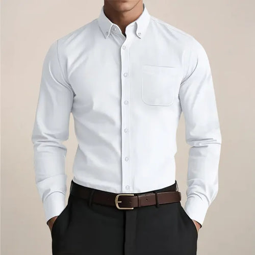Men's Relaxed Long Sleeve Shirt – Leos - White