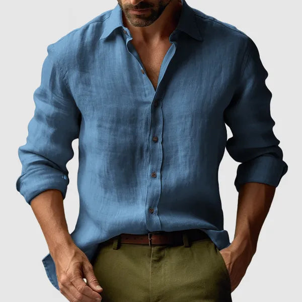 Men's Modern Long Sleeve Shirt – Mael - Blue