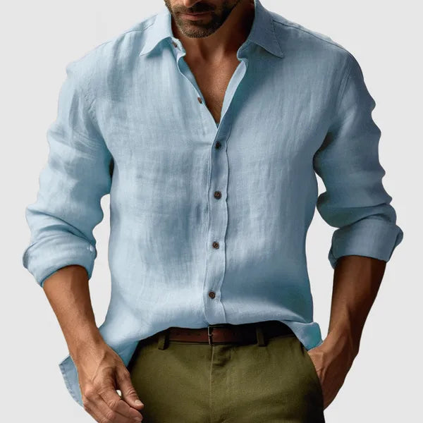 Men's Modern Long Sleeve Shirt – Mael - Light Blue