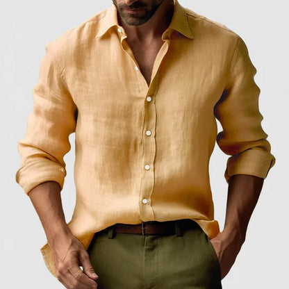 Men's Modern Long Sleeve Shirt – Mael - Yellow 2