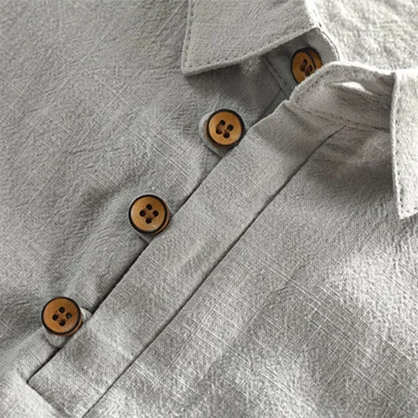 Men's Linen Short Sleeve Polo Shirt – Malcolm - Gray 3