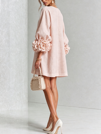 Margot floral button-down mini dress in pink