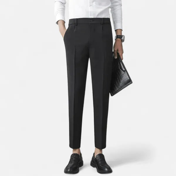 Men's Slim Fit Ankle Trousers – Michael - Black