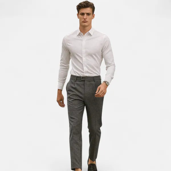 Men's Slim Fit Ankle Trousers – Michael - Gray 3