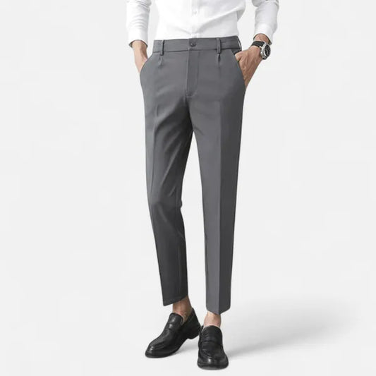 Men's Slim Fit Ankle Trousers – Michael - Gray