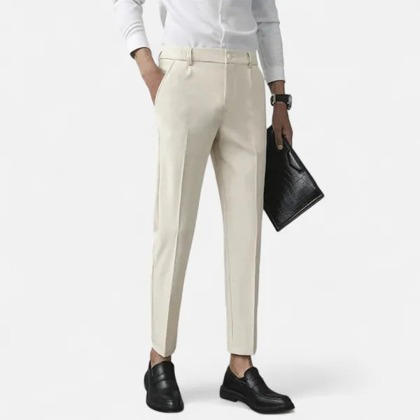Men's Slim Fit Ankle Trousers – Michael - Off White