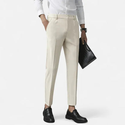 Men's Slim Fit Ankle Trousers – Michael - Off White