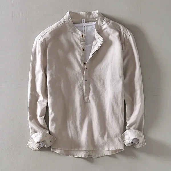Men's Everyday Long Sleeve Henley – Nevio - Khaki