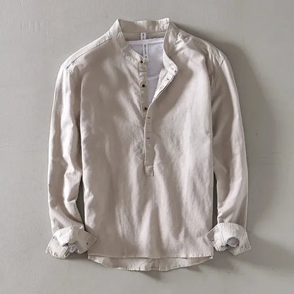 Men's Everyday Long Sleeve Henley – Nevio - Khaki