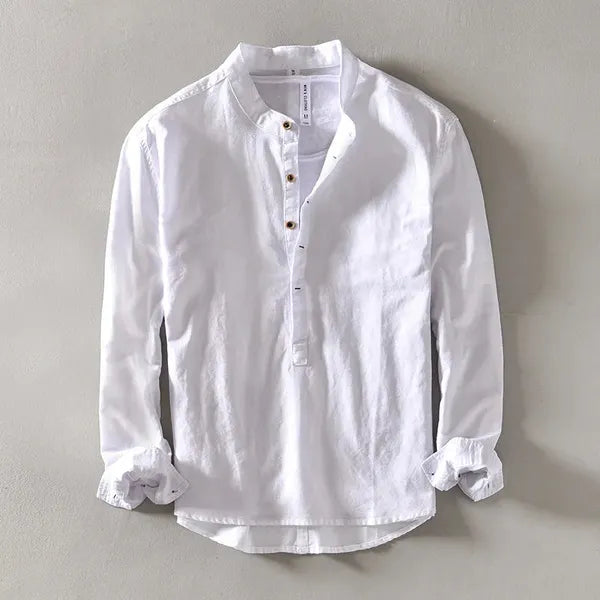 Men's Everyday Long Sleeve Henley – Nevio - White