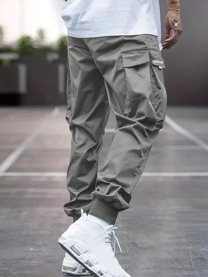 Men's Cuffed Ankle Cargo Joggers – Oliver - Gray 2
