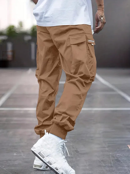 Men's Cuffed Ankle Cargo Joggers – Oliver - Khaki 2