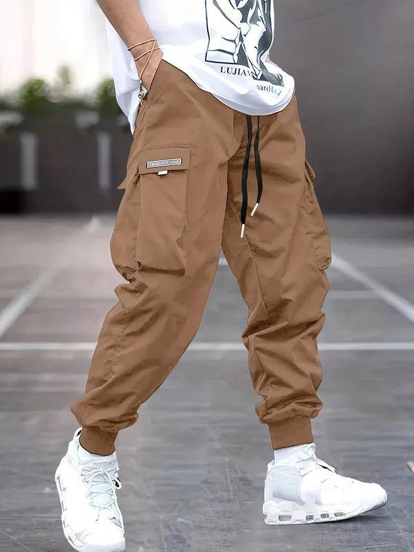 Men's Cuffed Ankle Cargo Joggers – Oliver - Khaki