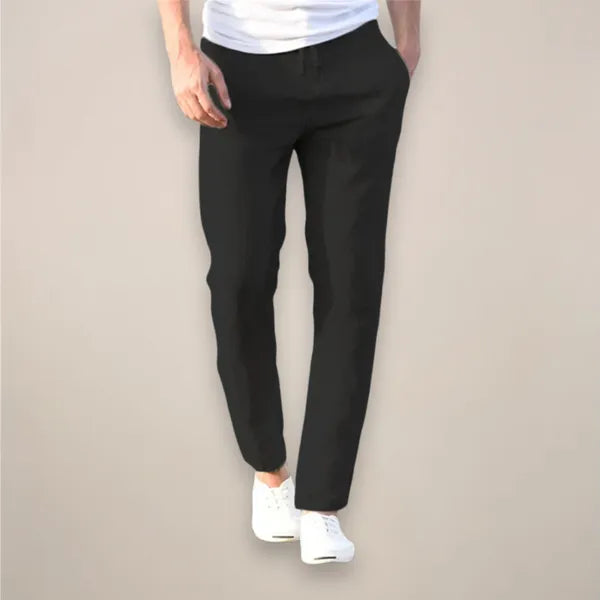 Men's Lightweight Summer Trousers – Oscar - Black