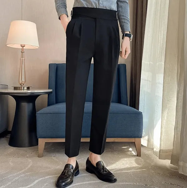 Men's Straight Fit Casual Trousers – Peter - Black 2