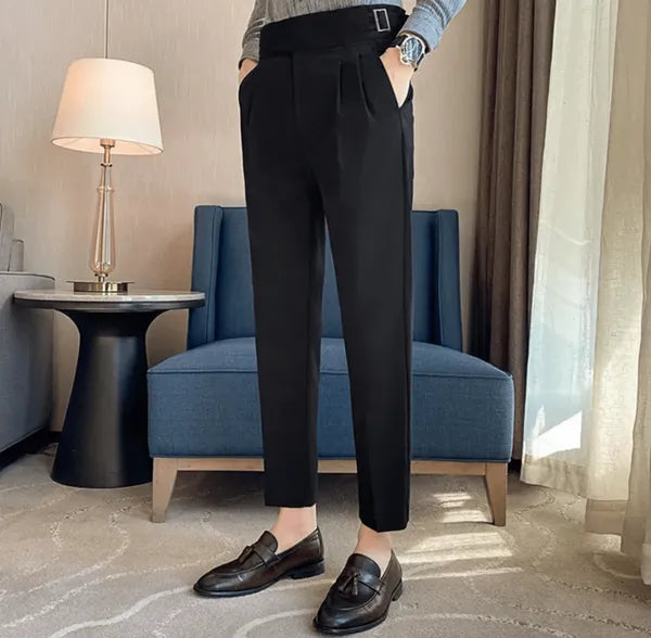 Men's Straight Fit Casual Trousers – Peter - Black 4
