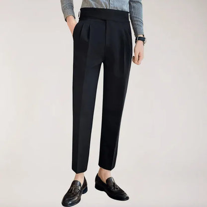 Men's Straight Fit Casual Trousers – Peter - Black
