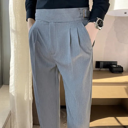 Men's Straight Fit Casual Trousers – Peter - Gray 2