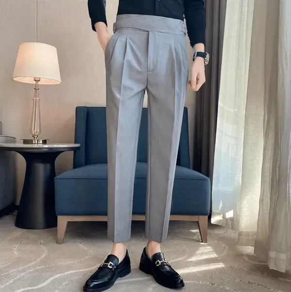 Men's Straight Fit Casual Trousers – Peter - Gray 3