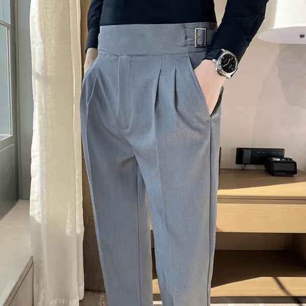 Men's Straight Fit Casual Trousers – Peter - Gray 5