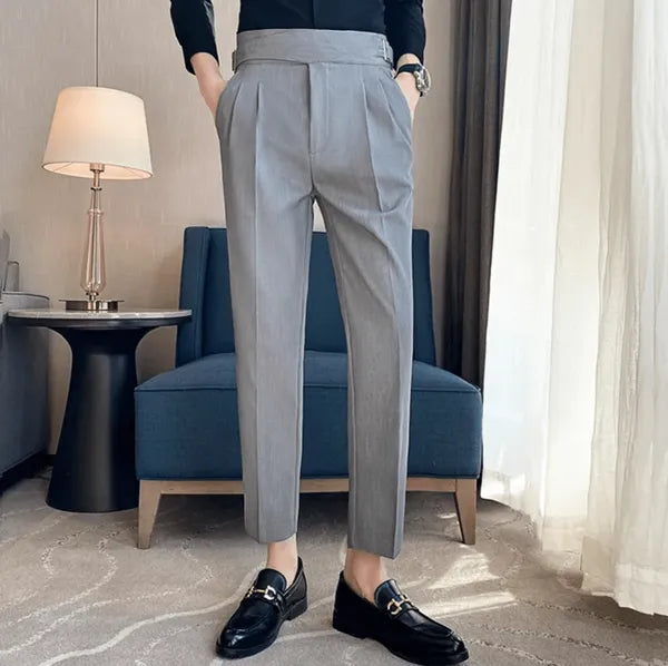 Men's Straight Fit Casual Trousers – Peter - Gray 6