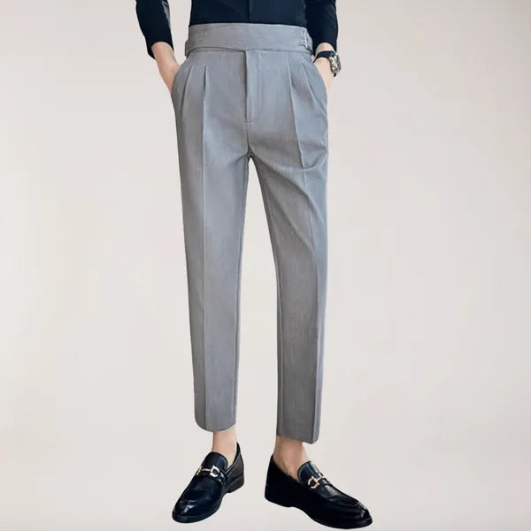 Men's Straight Fit Casual Trousers – Peter - Gray