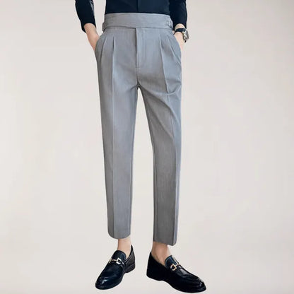 Men's Straight Fit Casual Trousers – Peter - Gray