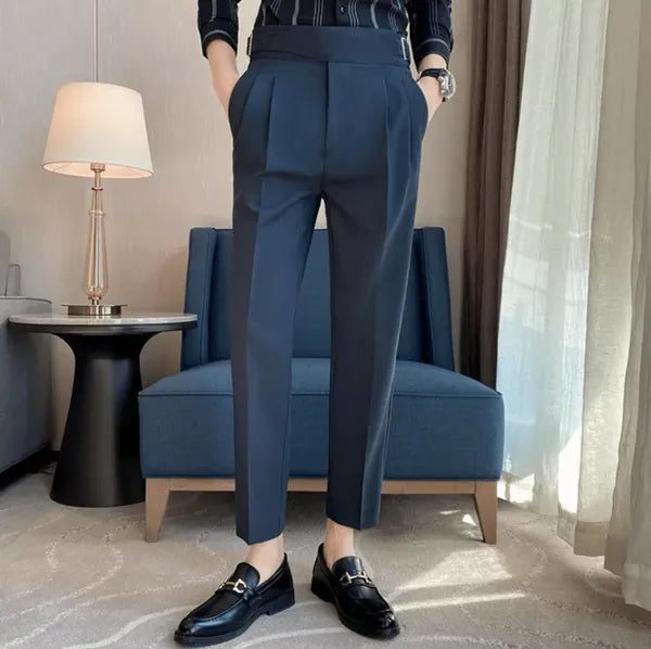 Men's Straight Fit Casual Trousers – Peter - Navy Blue 4