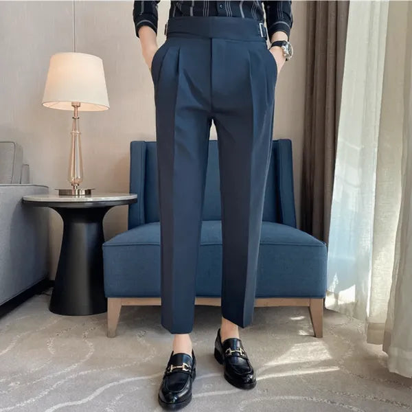 Men's Straight Fit Casual Trousers – Peter - Navy Blue 5
