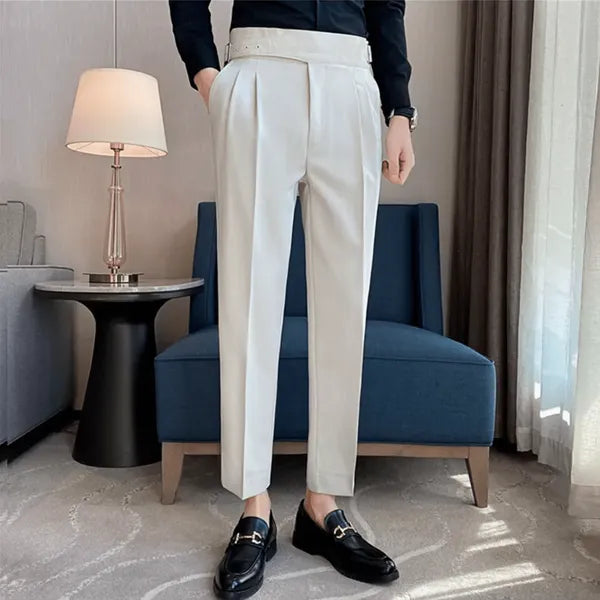 Men's Straight Fit Casual Trousers – Peter - Off White 3