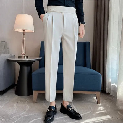 Men's Straight Fit Casual Trousers – Peter - Off White 3