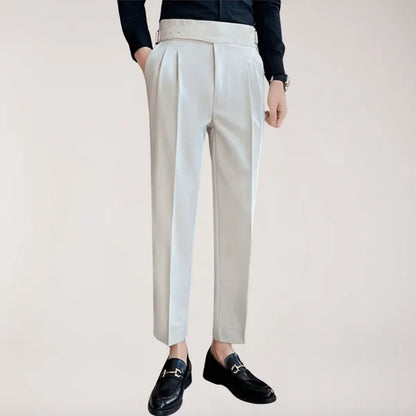 Men's Straight Fit Casual Trousers – Peter - Off White