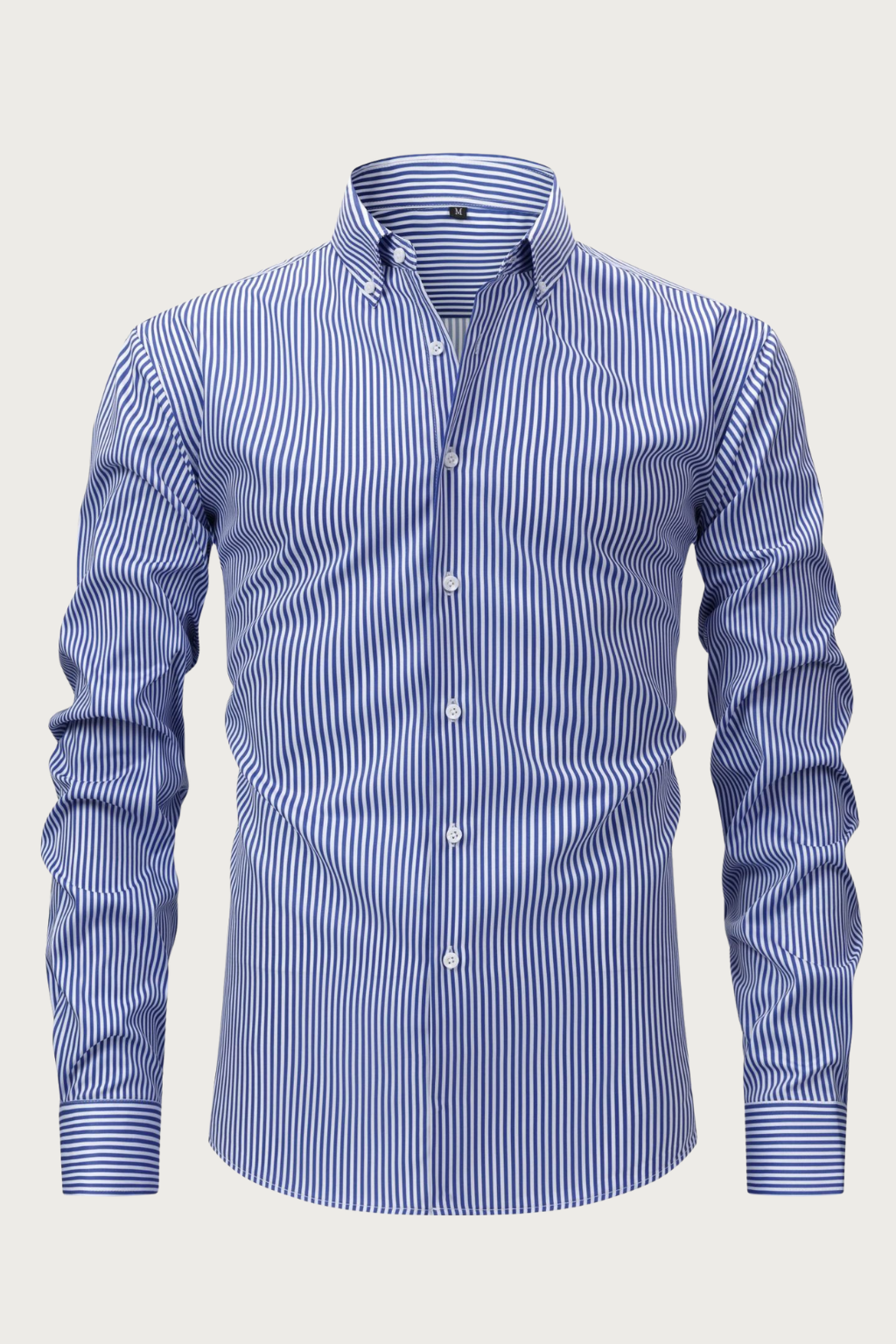 Men's Smart Striped Long Sleeve Shirt – Stavros - Blue