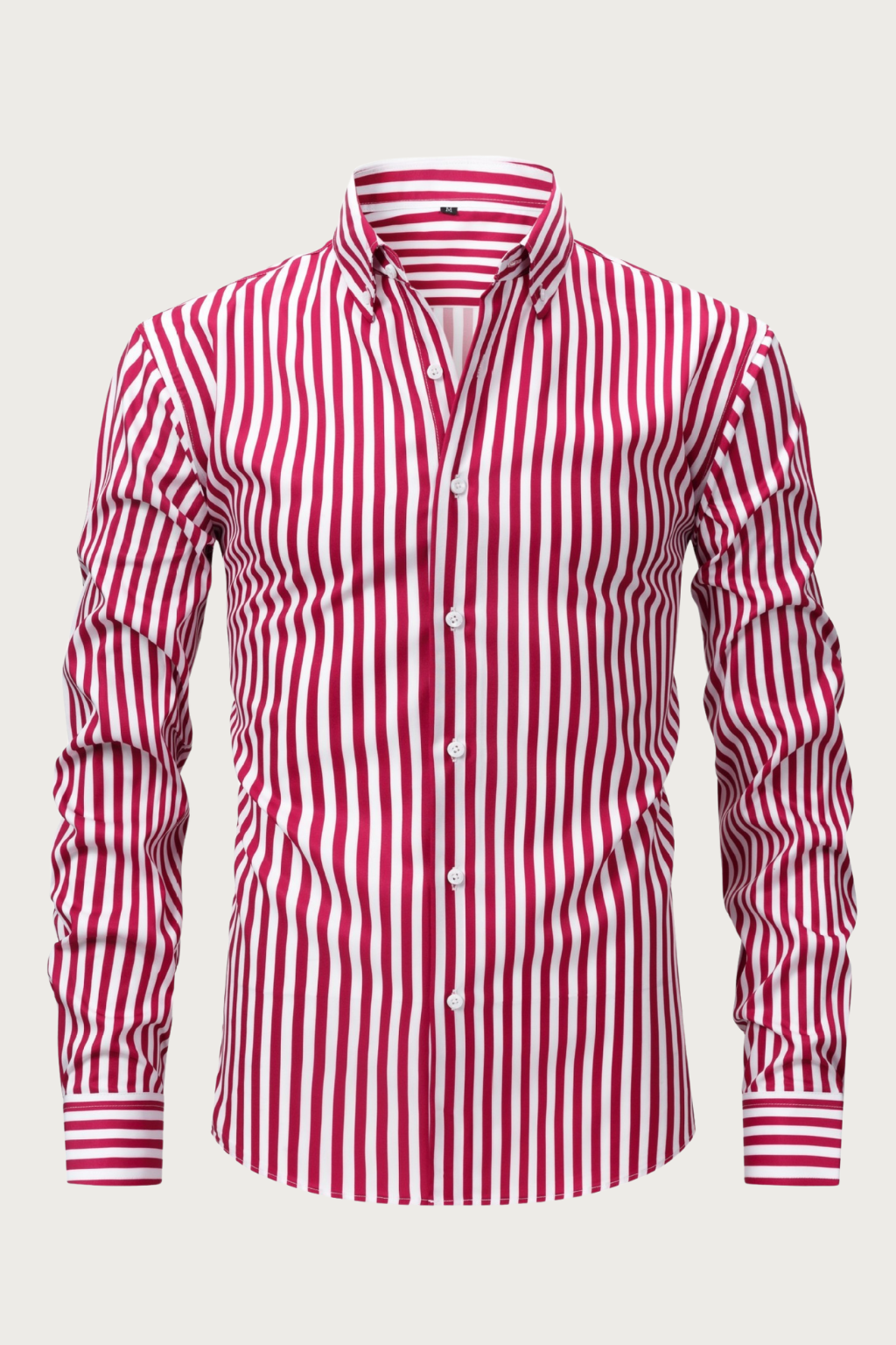 Men's Smart Striped Long Sleeve Shirt – Stavros - Red