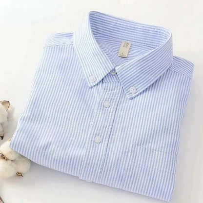 Men's Long Sleeve Button-Down Shirt – Sulev - Blue Striped