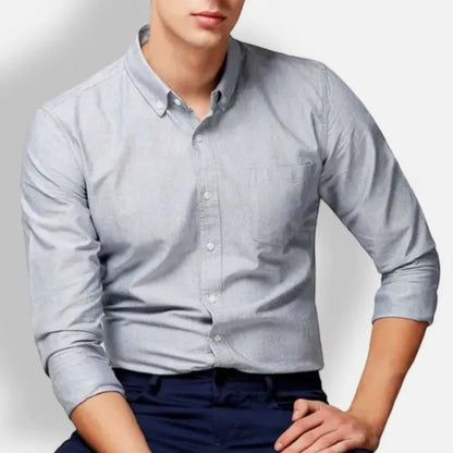 Men's Long Sleeve Button-Down Shirt – Sulev - Gray 2
