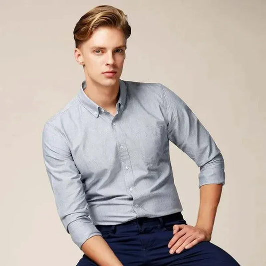 Men's Long Sleeve Button-Down Shirt – Sulev - Gray