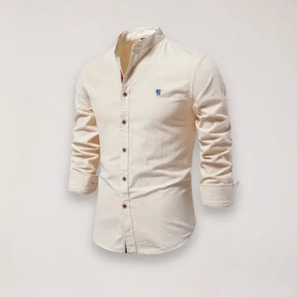 Men's Stand Collar Shirt – Tiago - Apricot