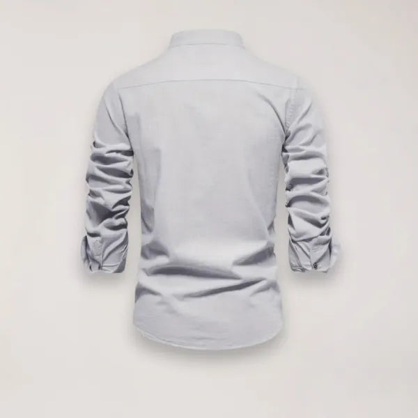 Men's Stand Collar Shirt – Tiago - Gray 2