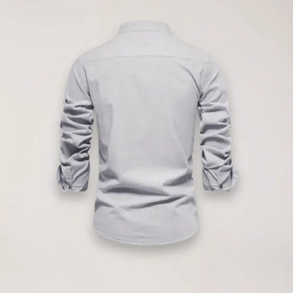 Men's Stand Collar Shirt – Tiago - Gray 2