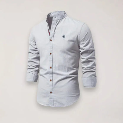Men's Stand Collar Shirt – Tiago - Gray