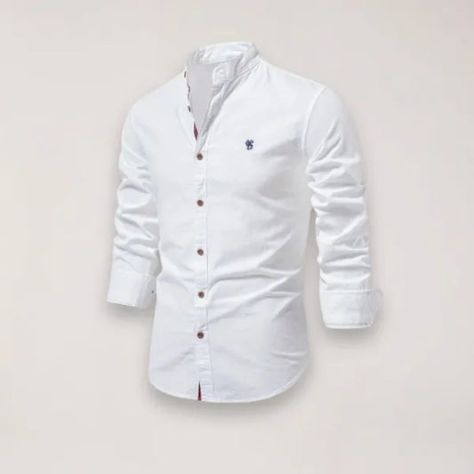 Men's Stand Collar Shirt – Tiago - White