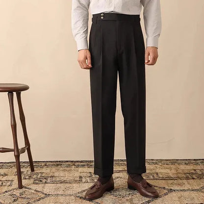 Men's High-Waisted Tailored Trousers – Toby - Black 2