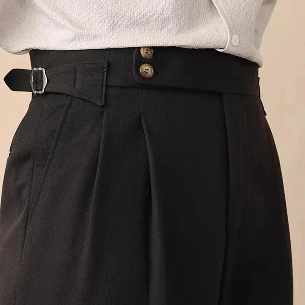 Men's High-Waisted Tailored Trousers – Toby - Black 3